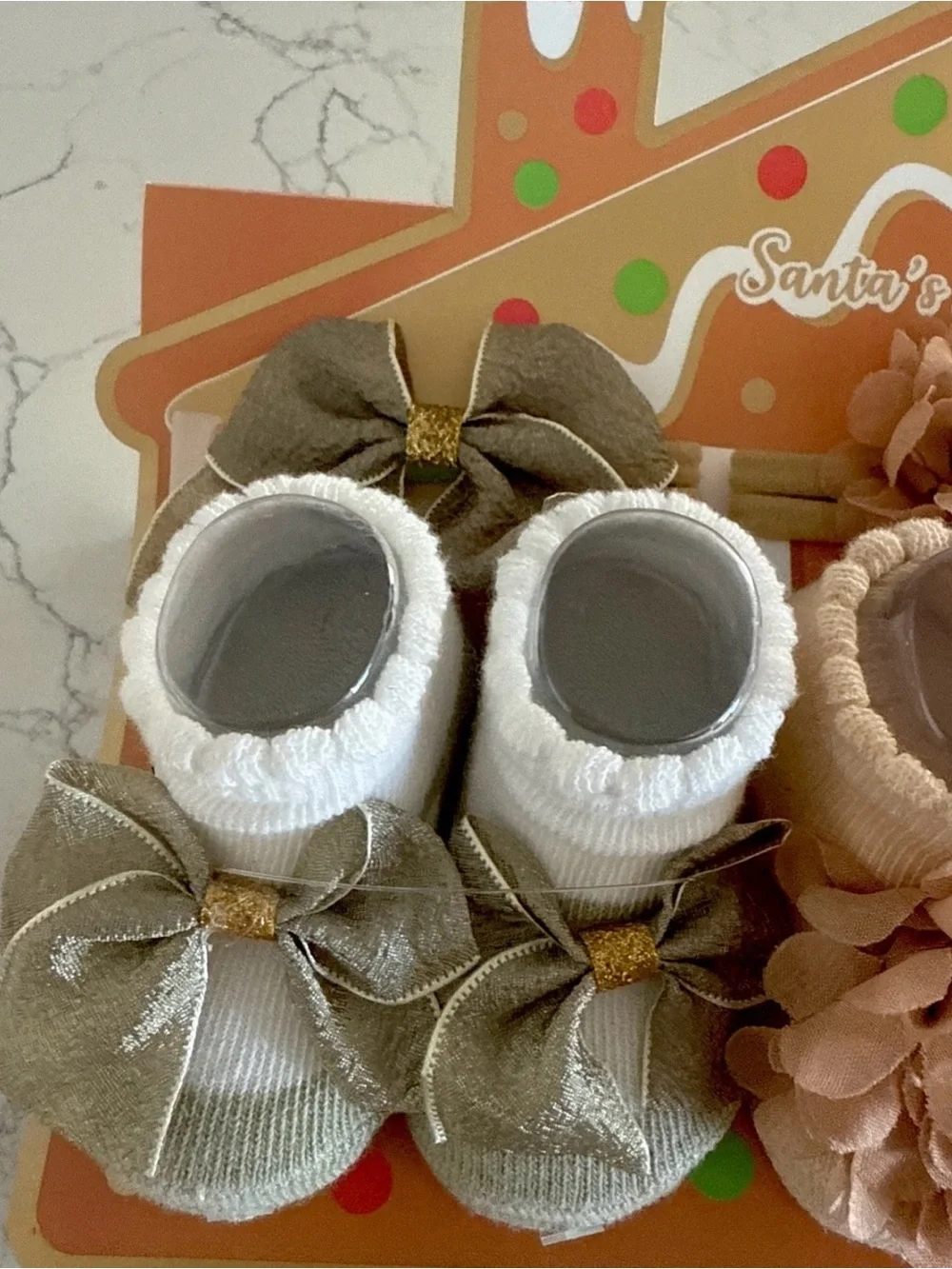 NEW Danbar Set Of 3 BABYGIRL Booties & Matching Headbands~Sparkle & Shine